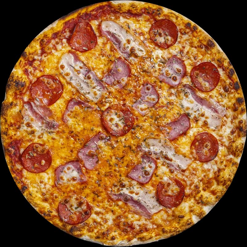 Wendy’s Georgia Baconator pizza topped with bacon and salami