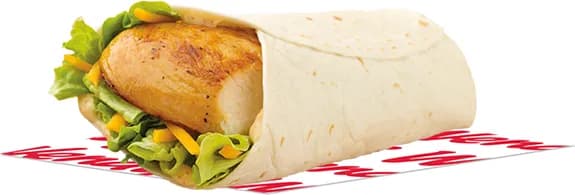 Grilled chicken wrap with lettuce and cheese from Wendy’s Georgia