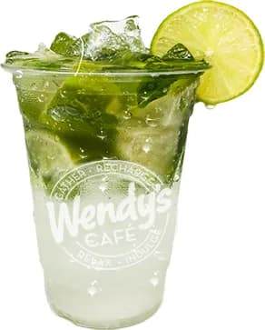 Non-alcoholic mojito with lime and mint in a Wendy’s Café cup, from Wendy’s Georgia
