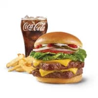Dave’s Double combo with fries and a Coca-Cola from Wendy’s Guam