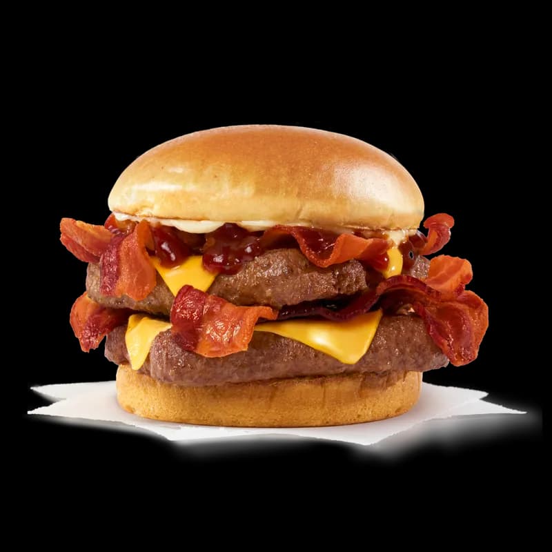 Beef Stacker Double with bacon and cheese from Wendy’s Indonesia