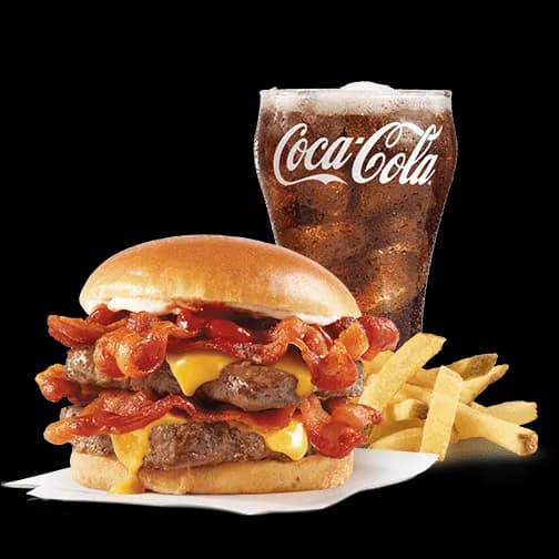 Baconator combo with fries and a Coca-Cola from Wendy’s Jamaica
