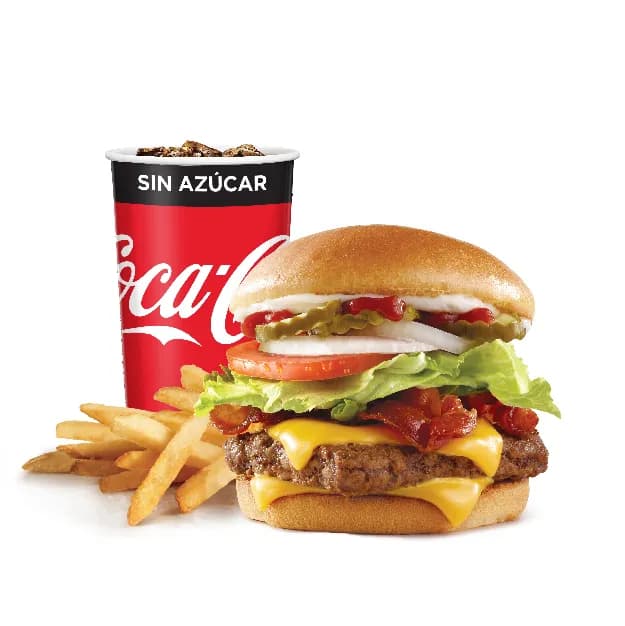 Combo Big Bacon Classic con papas y Coca-Cola de Wendy’s República Dominicana