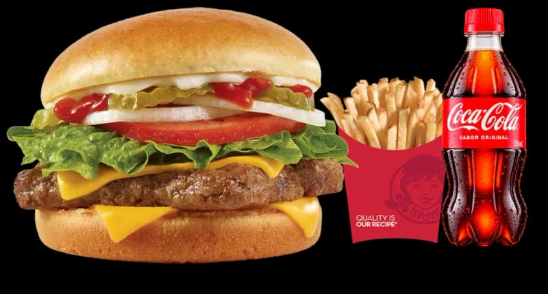 Combo Dave’s Classic con papas y Coca-Cola de Wendy’s Guatemala
