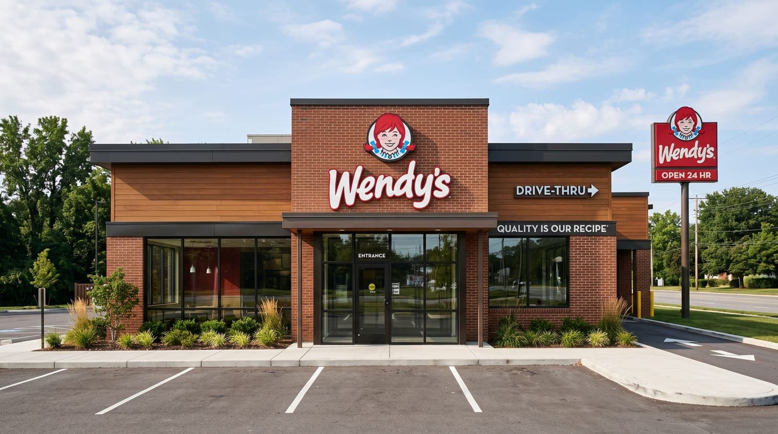 Wendy’s restaurant storefront sign scaled