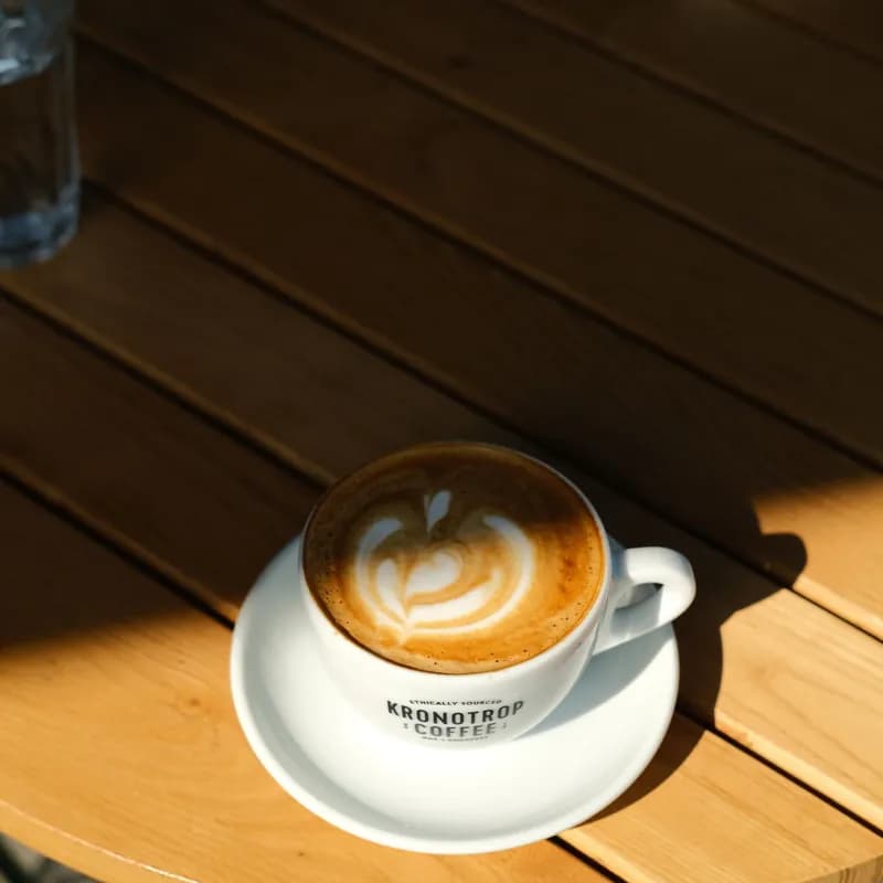 Morning cappuccino coffee drink, a coffee option to compare with plain hot coffee at Wendy's breakfast