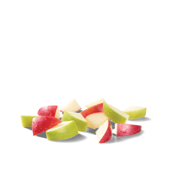 Wendy’s Apple Bites featuring fresh, crisp red apple slices in a snack-sized pouch.