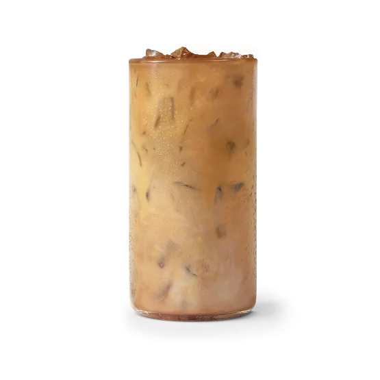 Wendy’s Chocolate Frosty® Cream Cold Brew in a clear cup with ice, creamy layers, and rich chocolate coffee flavor.