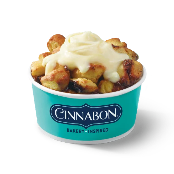 Wendy’s Cinnabon Pull-Apart featuring soft baked dough pieces coated in cinnamon sugar and topped with cream cheese icing.