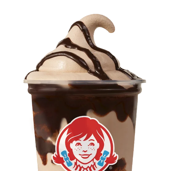 Wendy’s Brownie Batter Chocolate Frosty Swirl™ with thick brownie batter swirled into a creamy chocolate Frosty.