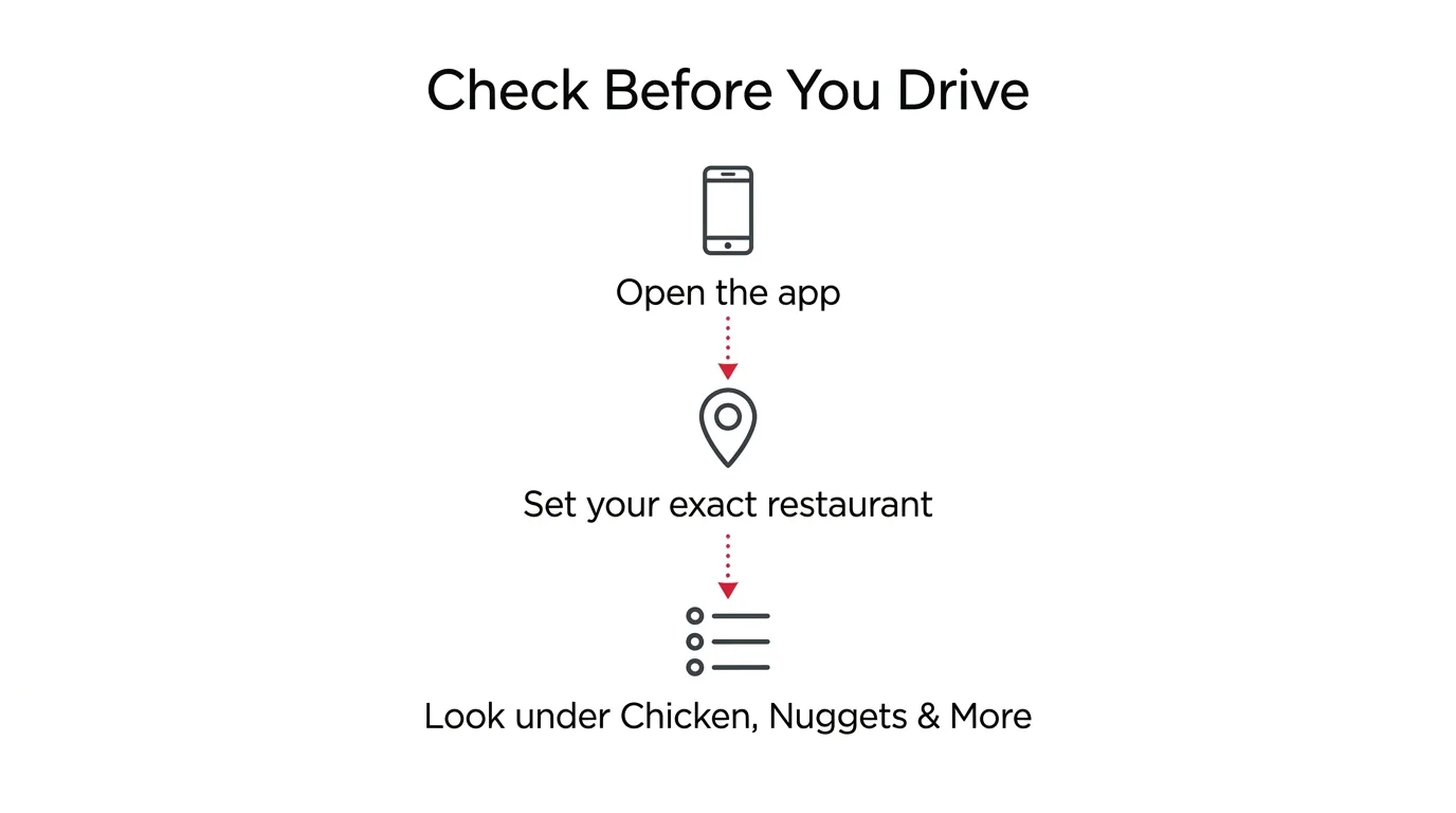 Three step guide to check Wendy's fish sandwich availability in the app before driving