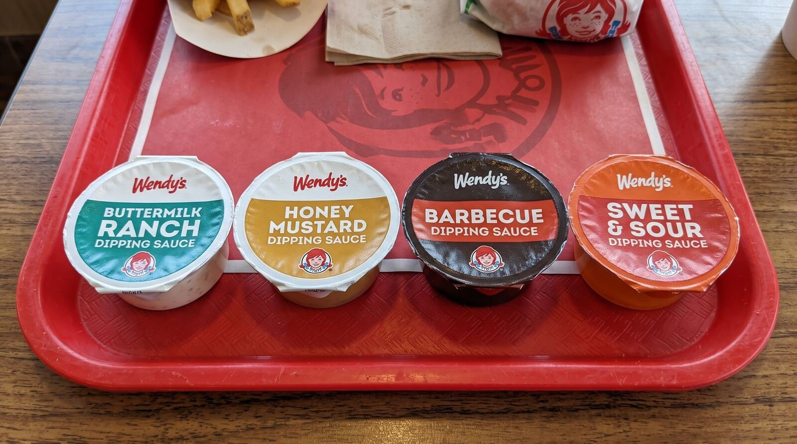 wendy's party pack nuggets – assortment of Wendy's dipping sauces